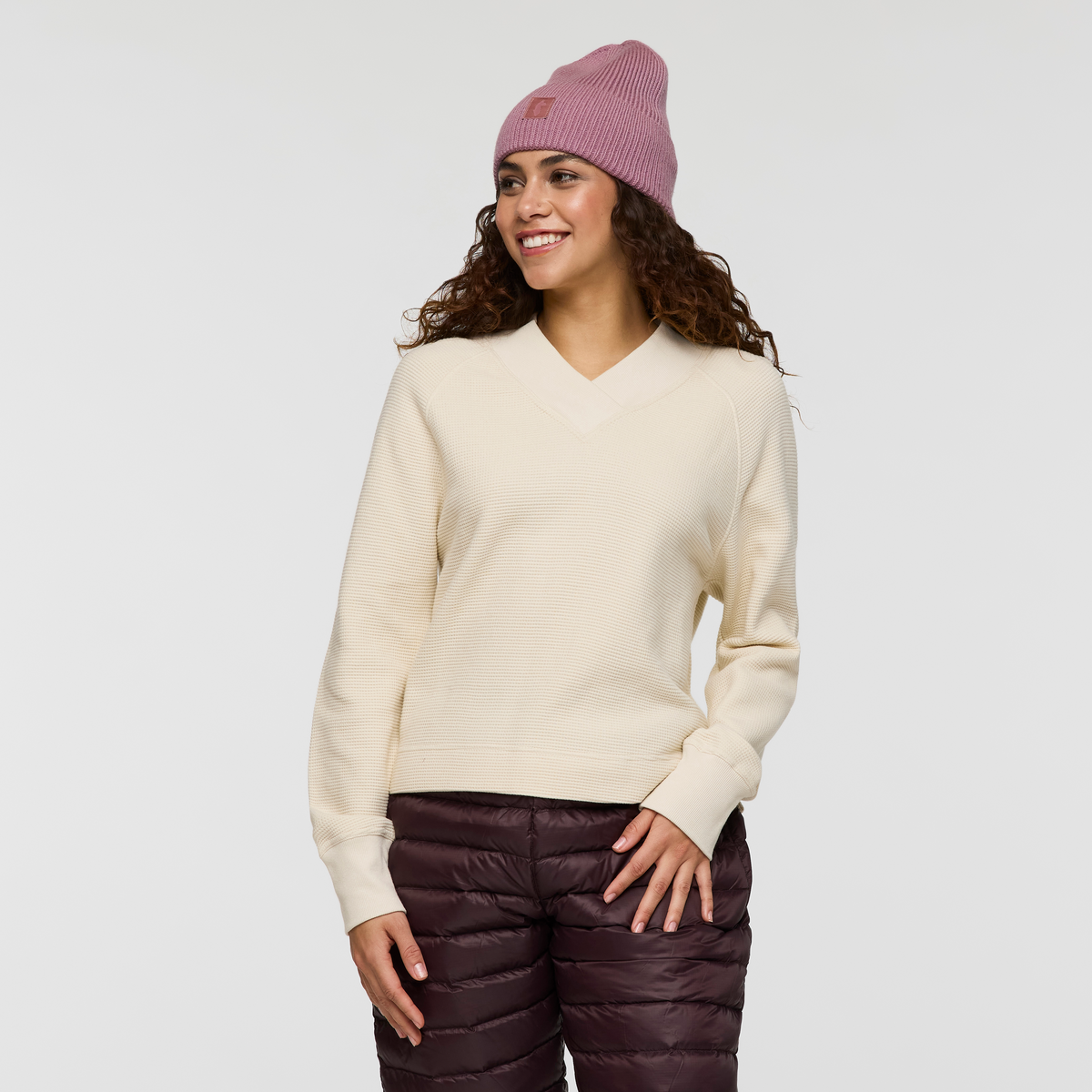 Atajo Long-Sleeve Waffle V-Neck - Women's - Image 7